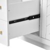Bathroom Vanity With Ceramic Sink Combo, Frame Bathroom Storage Cabinet, Freestanding Vanity Set With 3 Drawers & Soft Closing Doors - White - Image 20