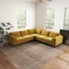 Amber - Velvet Corner Sectional Sofa - Yellow - Image 9