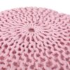 Belle - Modern Knitted Cotton Round Pouf - Pink - Image 9