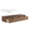 Modern Wall Mounted Bathroom Vanity With Resin Sink And Soft Close Drawer - Brown Ebony - Image 19