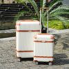 Hardshell Luggage Sets 3 Piece Double Spinner 8 Wheels Suitcase With Tsa Lock Lightweight 20''24''28'' - White - Image 9