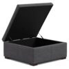 Gabbie - Square Coffee Table Storage Ottoman - Gray - Image 3