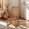 Acacia Indoor Rocking Chair, Outdoor Solid Patio Furniture New Style - Light Brown - Image 5