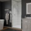 Semi-Frameless Pivot Shower Door In Chrome With Clear Glass - Chrome - Image 4