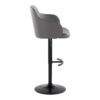 Boyne - Contemporary Adjustable Barstool With Swivel With Rounded T Footrest (Set of 2) - Black / Gray - Image 3