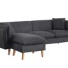 Brayden - Fabric Sectional Sofa Chaise - Dark Gray - Image 2