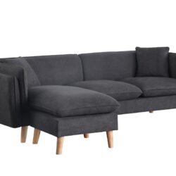 Brayden - Fabric Sectional Sofa Chaise - Dark Gray