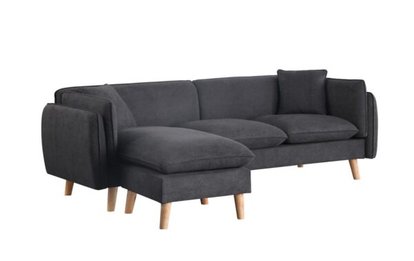 Brayden - Fabric Sectional Sofa Chaise - Dark Gray