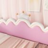 Twin Extending Daybed With LED Lights, Modern Upholstered Princess Daybed With Crown Headboard - White - Image 15