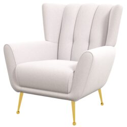 Gianna - Mid-Century Modern French Boucle Armchair - White
