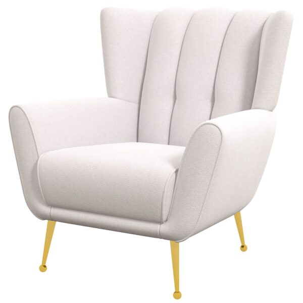 Gianna - Mid-Century Modern French Boucle Armchair - White