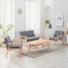 Bahamas - Coffee Table, Loveseat And 2 Chair (Set of 4) - Gray - Image 7