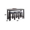 Necalli - Marble Top Weathered 4 Piece Pack Counter Height Table Set - Espresso - Image 5