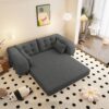 Human Dog Bed, Lazy Sofa Couch, Multifunctional Foldable Sofa Bed, 3 In 1 Teddy Fabric Sleeper Sofa Bed For Living Room Guest Bed, Playroom - Gray - Image 7