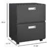 Office Furniture Copier Cabinet 2 Door Steel Copier Stand Mobile Pedestal File Printer Stand - Black - Image 17