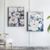Large Rectangle Framed Wall Art Flower Canvas Print, Home Decor For Living Room Kitchen Foyer Office - Blue - Image 11