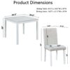 5 Piece Wooden Dining Table Set, Kitchen Table Set With 4 Upholstered Chairs, Wooden Table With Crystal Decoration And Chairs Set For Kitchen, Dining Room - White - Image 3
