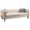 Chesterfield - Modern Tufted Velvet Living Room Sofa, 84.25''W Couch - Cream - Image 2