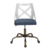Charlotte - Farmhouse Task Chair - Antique Copper / White / Blue - Image 5
