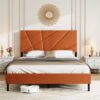 Vintage Full Size Metal Bed Frame With Under Bed Storage And Square Platform Design - Antique Brown - Image 2
