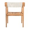 Creative Braided Acacia Wood Outdoor Dining Table And Chairs With Armrests (Set of 2) - Teak / White - Image 5