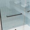 Aluminum Frame Double Double Soft Close Shower Door, 1 / 4" Tempered Glass And Dual 304 Stainless Steel Handles - Black - Image 6
