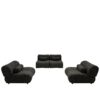 Modern Oversized Modular Sofa Set Chenille Fabric Living Room Sofa With Cylindrical Pillows, Freely Arrangeable - Black - Image 11
