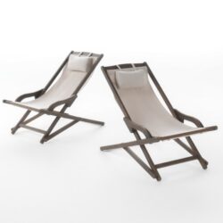 Arcadia - Outdoor Sling Chair With Pillow - Beige