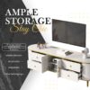 Modern TV Stand For TVs Up To 80", Entertainment Center With 4 Drawers And 1 Cabinet, Wood TV Console Table With And Handles For Living Room - White - Image 8