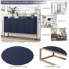 Modern Sideboard Elegant Buffet Cabinet With Large Storage Space For Dining Room, Entryway - Navy - Image 5