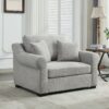 Modern Chenille Oversized Armchair, Chair And A Half, Single Sofa For Bedroom, Living Room, Wide - Light Gray - Image 3
