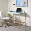 Midriaks - Writing Desk With USB - Gold / Light Blue - Image 7