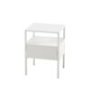 Rattan End Table With Drawer, Modern Nightstand, Metal Legs, Side Table For Living Room, Bedroom - White - Image 6