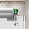 Double Sliding Shower Door, Semi Frameless Bypass Bathroom Sliding Door With 1 / 4" (6Mm) Tempered Glass For Walk In Shower - Chrome - Image 6