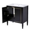 Bathroom Vanity With Ceramic Basin, Soft Close Door, Built-In Hidden Drawer - Black - Image 13