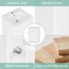 20" Bathroom Vanity With Sink, Freestanding Cabinet With Door Shelf And Adjustable Shelf, And Ceramic Construction - White - Image 4