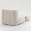 Fluffy Bean Bag Chair, Comfortable Bean Bag For Adults And Children, Super Soft Lazy Sofa Chair With Memory Foam And Ottoman, Indoor Modern Focus Bean Bag Chair For Living Room, Bedroom, Apartment - White - Image 14