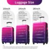 Hardshell Luggage Sets 3 Piece Gradient Color Expandable Suitcase With Spinner Wheels And Tsa Lock Lightweight 20" 24" 28" Available - Purple / Pink - Image 12