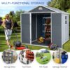 6X8Ft Resin Outdoor Storage Shed Kit-Perfect To Store Patio Furniture - Gray - Image 2