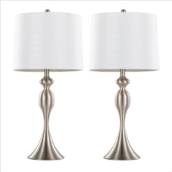 Ashland - Contemporary Table Lamp (Set of 2) - White / Nickel