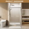 Aluminum Frame Double Sliding Soft Close Shower Door, 1 / 4" Tempered Glass And Dual 304 Stainless Steel Handles - Chrome - Image 5