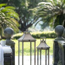 Candle Lantern Decorative, Hurricane Lantern Holder Decor For Indoor Outdoor, Home Garden Wedding - Ivory