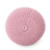 Belle - Modern Knitted Cotton Round Pouf - Pink - Image 2