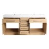 72" Freestanding Bathroom Vanity With Double Resin Sink Plywood Construction - Oak - Image 12