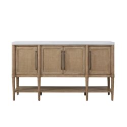 Cement Topped Server With Cane Insets - Sand