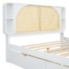 Queen Size Headboard Bed With 2 Drawers And Trundle - White - Image 7
