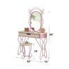 Priya II - Synthetic Leather Vanity Set - White / Purple - Image 6