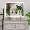 LED Bathroom Vanity Mirror Wall Mounted, Adjustable White / Warm / Natural Lights Anti-Fog Touch Switch With Memory Modern Smart Large Bathroom Mirrors - Silver - Image 17