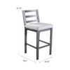 Outdoor Armless Aluminum Barstools With Cushion (Set of 2) - Pewter - Image 7