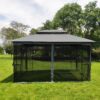 13 0 Outdoor Patio Gazebo Canopy Tent With Ventilated Double Roof And Mosquito Net (Detachable Mesh Screen On All Sides) Suitable For Lawn Garden Backyard And Deck Top - Gray - Image 14